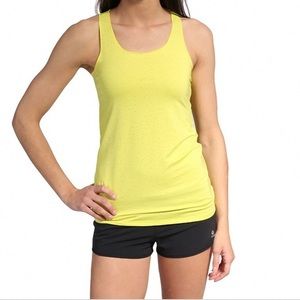 Oiselle Bright Yellow Scantron tank top M